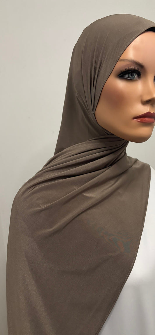 Jersey Satin - stone brown