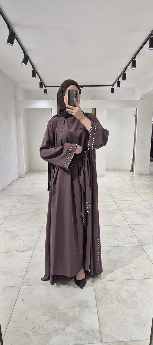 Kimono Zweiteiler -  kaffe braun