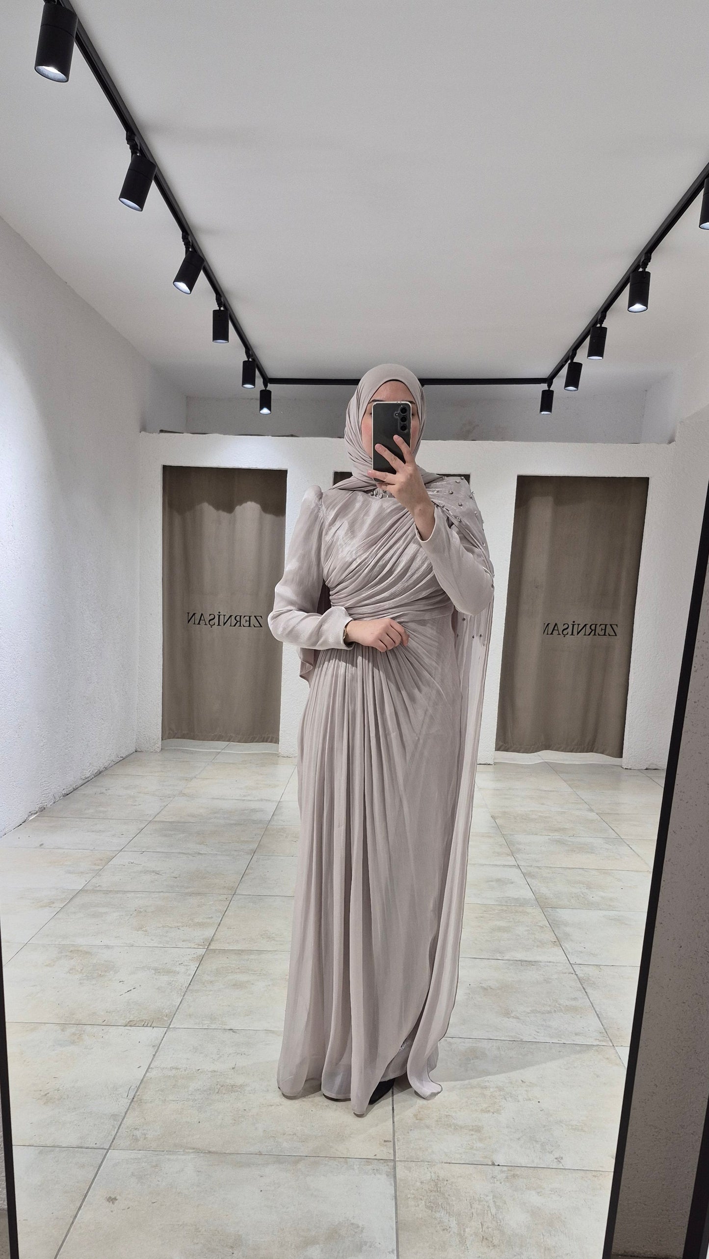 Abendkleid - taupe