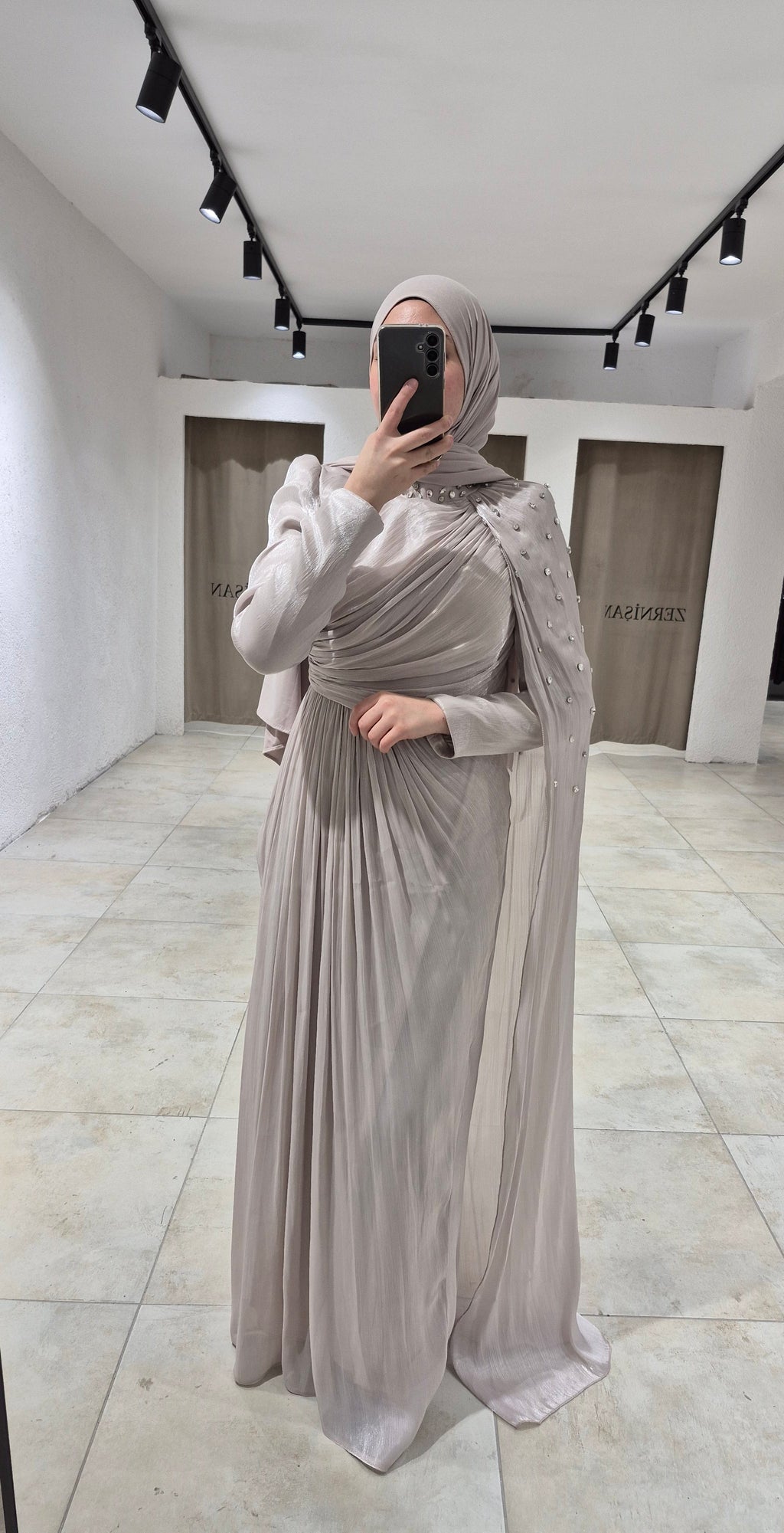 Abendkleid - taupe