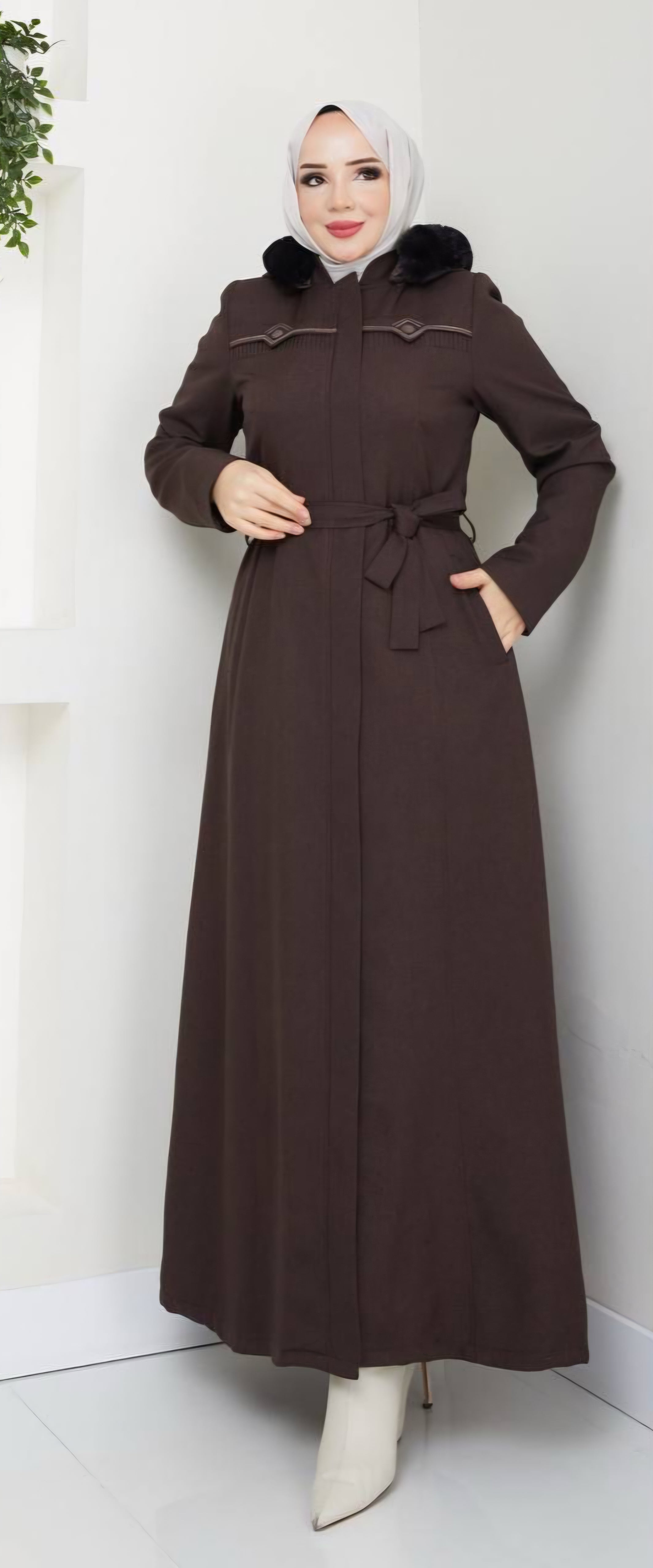 Stempelmantel - coffee