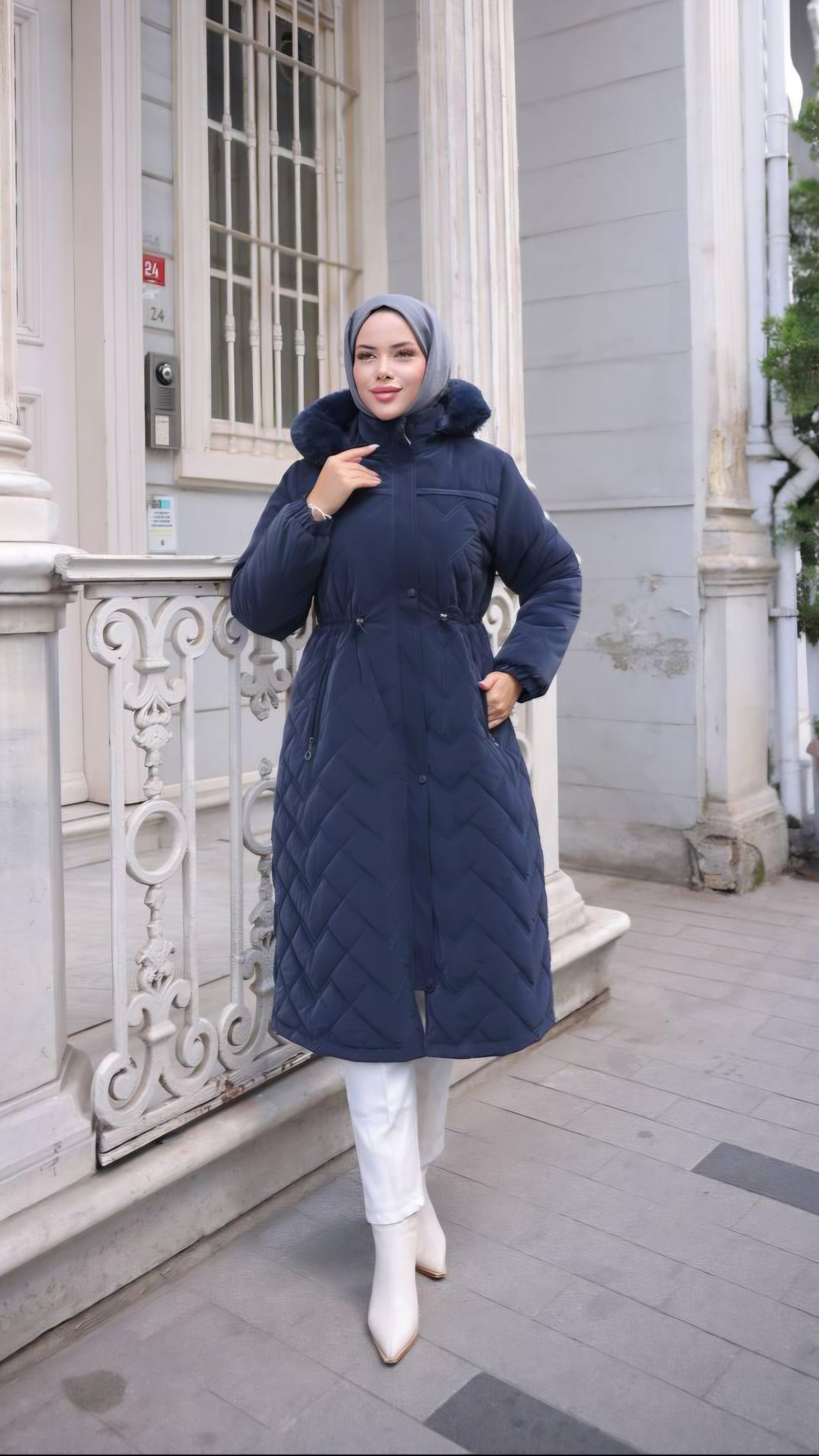 Kurzer Mäntel - arctic blue