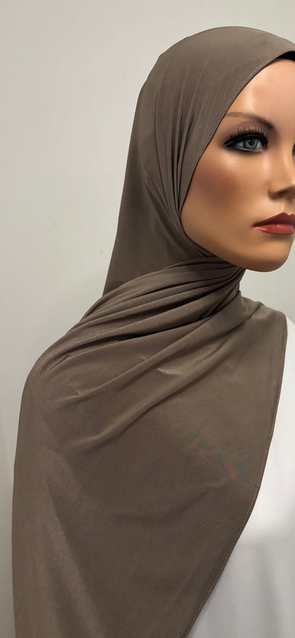 Jersey Satin - stone brown