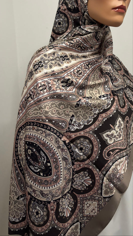 Seide Hijab - brown