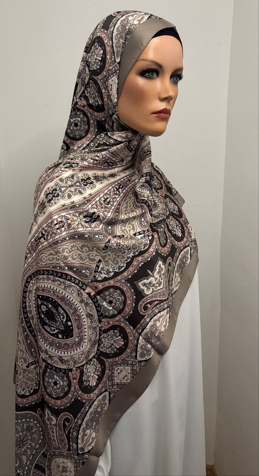 Seide Hijab - brown
