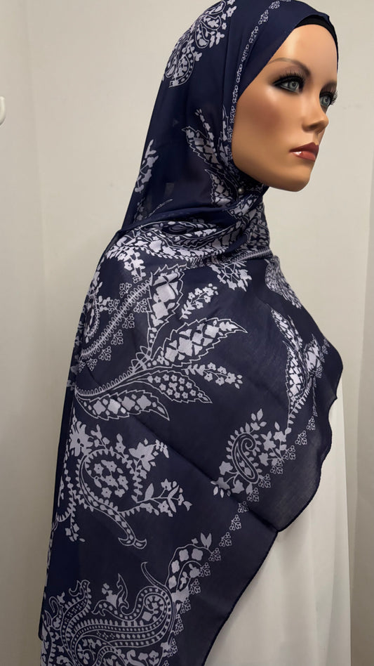 Baumwolle Hijab - dunkel blau